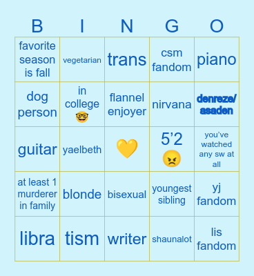 Are you me fr Bingo Card