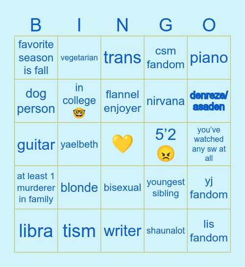 Are you me fr Bingo Card