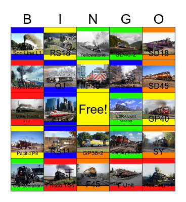 The Duluth, Missabe and Iron Range and other Regional Railroads Bingo Card