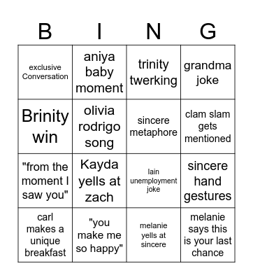 love island finale Bingo Card