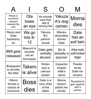 AI SOM PREDICTIONS Bingo Card