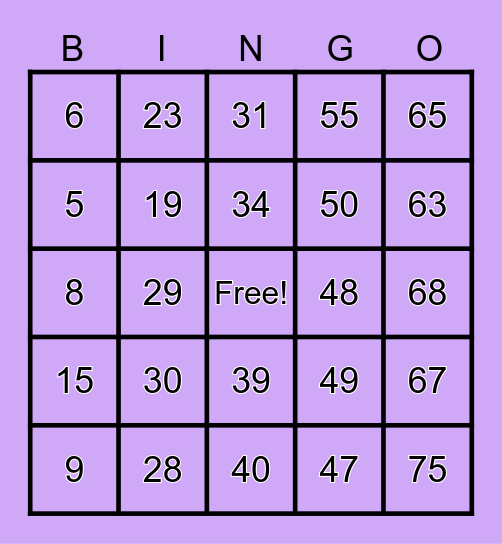 Glo Beauty Bingo Card