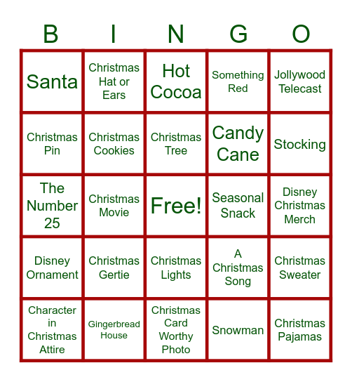 Christmas Bingo Card