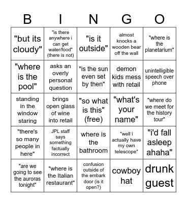 lily's retail bingo Card