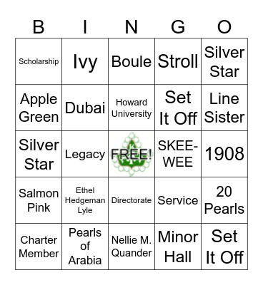 AKA Bingo Card