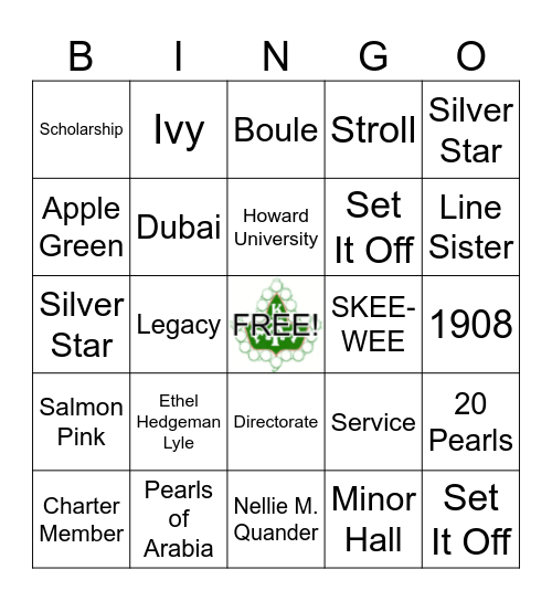 AKA Bingo Card