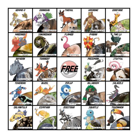 Gotta Catch 'em All! Bingo Card