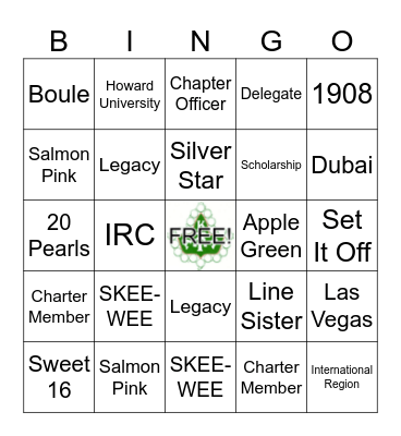 AKA BINGO Card