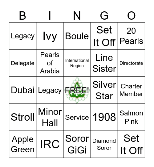 AKA  Bingo Card