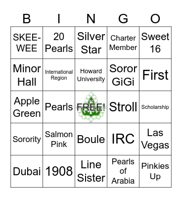 AKA Bingo Card