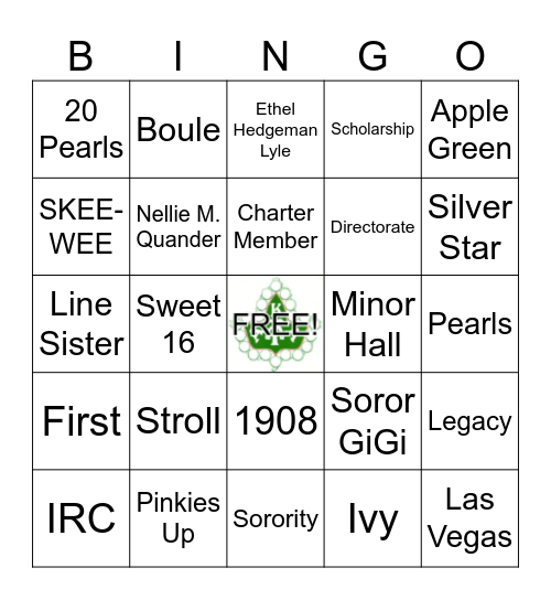 AKA  Bingo Card