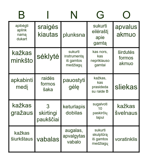 GAMTOS BINGO Card
