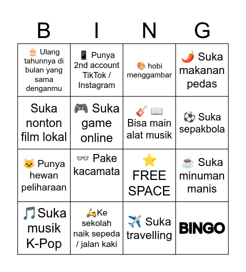HUMAN BINGO Card
