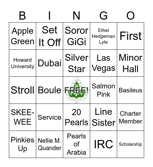 AKA Bingo Card