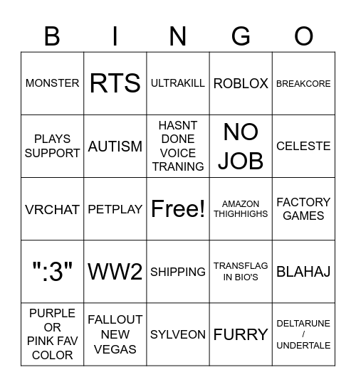 TRANS BINGO Card