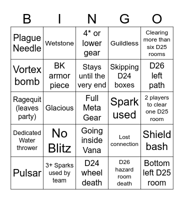 Spiral Knights Public FSC Bingo Card