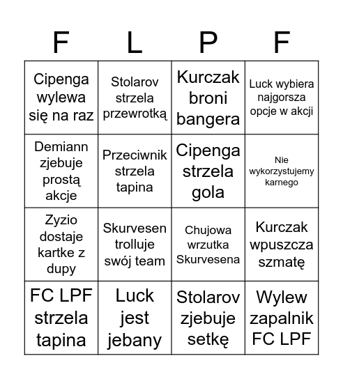 FC LPF Bingo Card