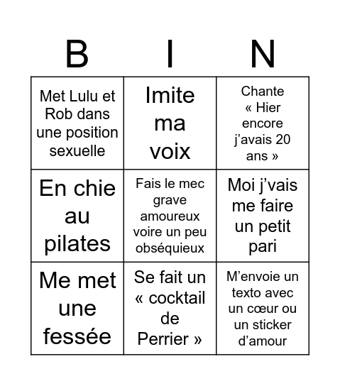 Bingo du M Bingo Card