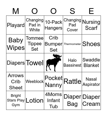 Watch as gifts are opened and mark them off your card. First to yell "Bingo" wins! Bingo Card