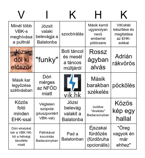 EHK Tábor 2026 - VIK HK Bingó Bingo Card