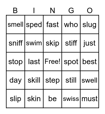 Sound It Out! Bingo Card