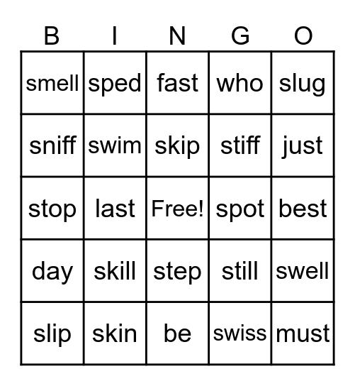 Sound It Out! Bingo Card