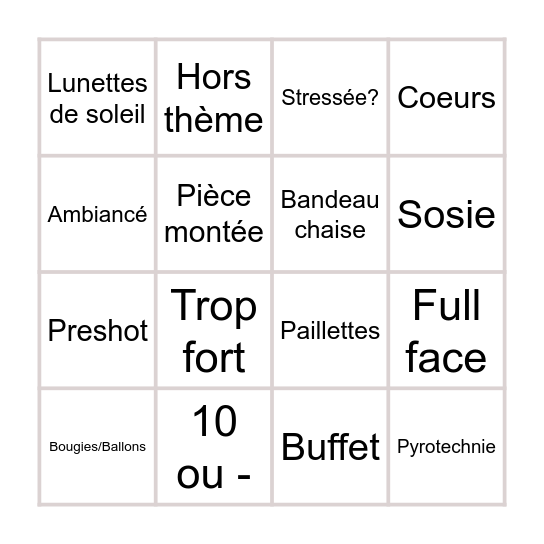Luisa Bingo Card