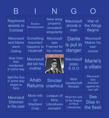 Canto X bingo card Bingo Card