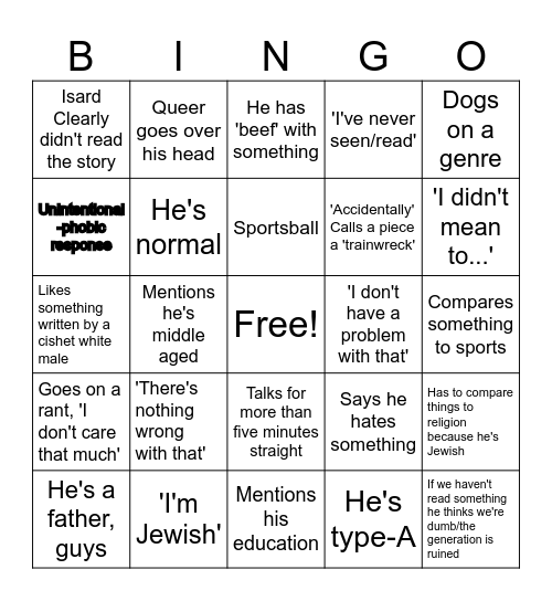 Isard Bingo Card