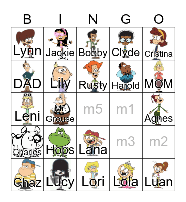 THE LOUD HOUSE Bingo Card