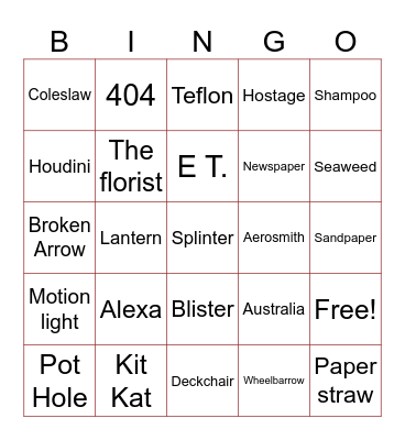Bingo Lingo Bingo Card