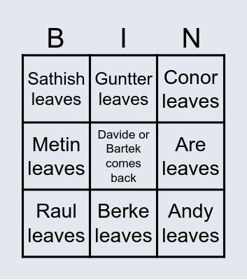 VM Hunger Games Bingo Card