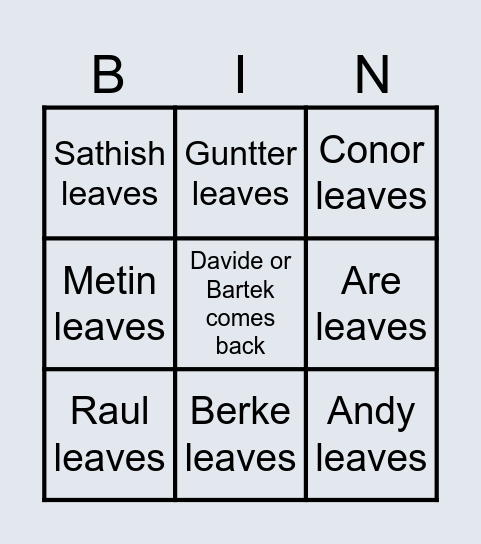 VM Hunger Games Bingo Card