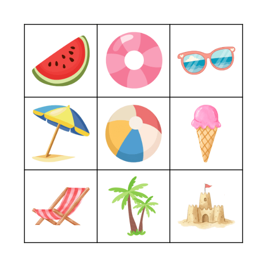 BINGO DE VERANO Bingo Card