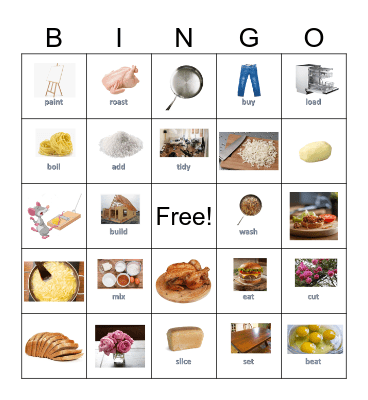 GG3 Unit 6 Verbs Bingo Card