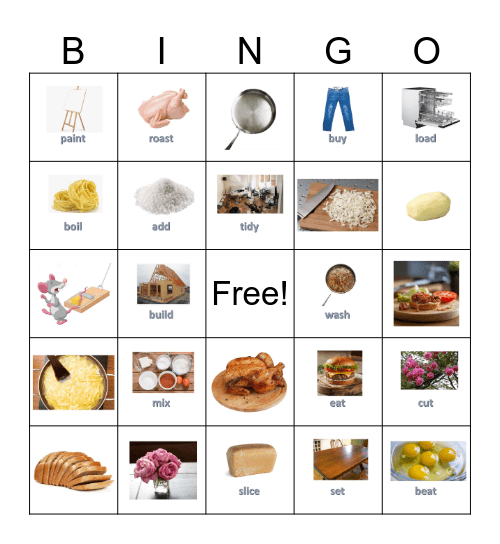 GG3 Unit 6 Verbs Bingo Card
