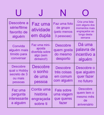 Bingo social U.Júnior 2026 Bingo Card