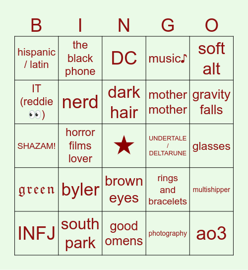 HEDU'S Bingo Card