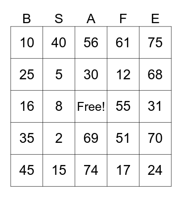 Bingo Card