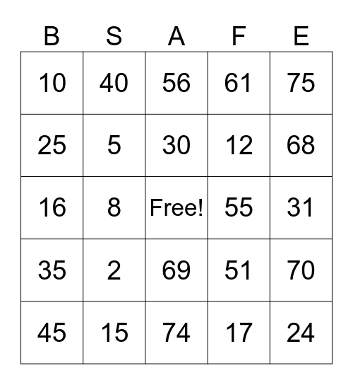 Bingo Card