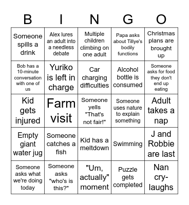 BIG house Bingo Card