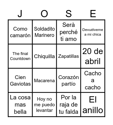 Los 50 del Bixo Bingo Card