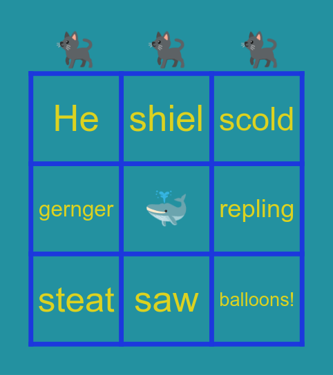 kitten board Bingo Card