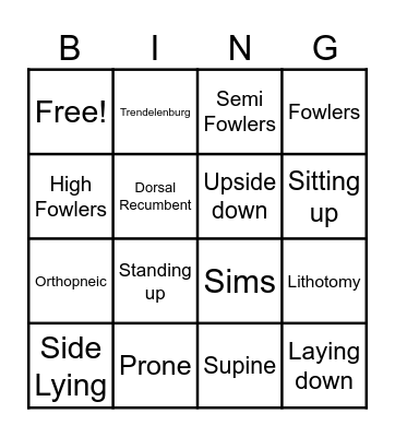 Positioning Bingo-Ch 18 Bingo Card