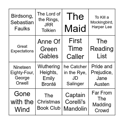Bookish Bingo Card