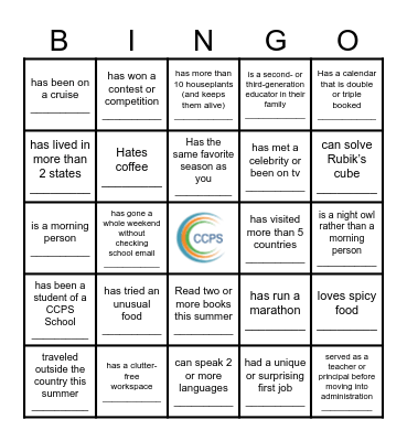 Find Someone Who... Bingo Card