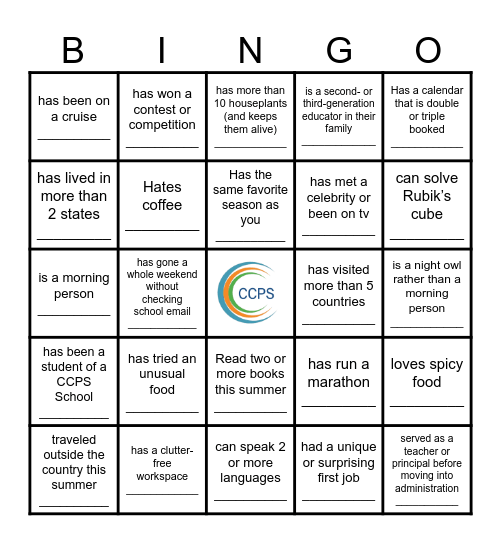 Find Someone Who... Bingo Card