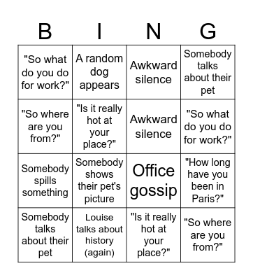 14 Juillet Bingo Card