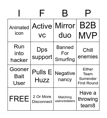 rivals ranked board Bingo Card
