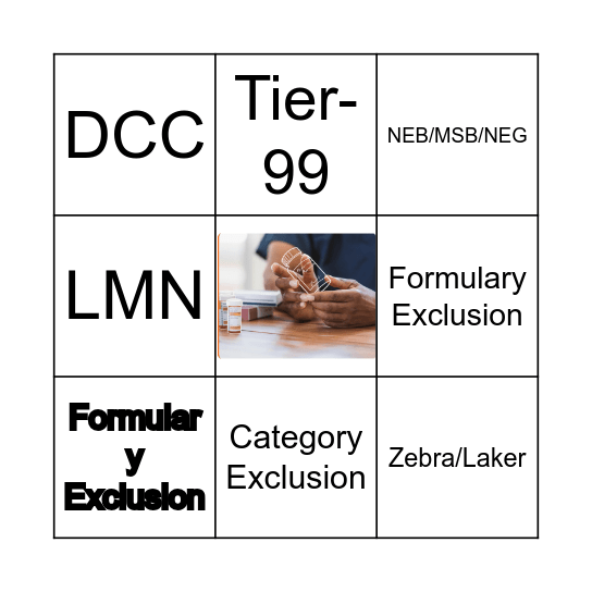 SmithRx Exclusions BINGO Card